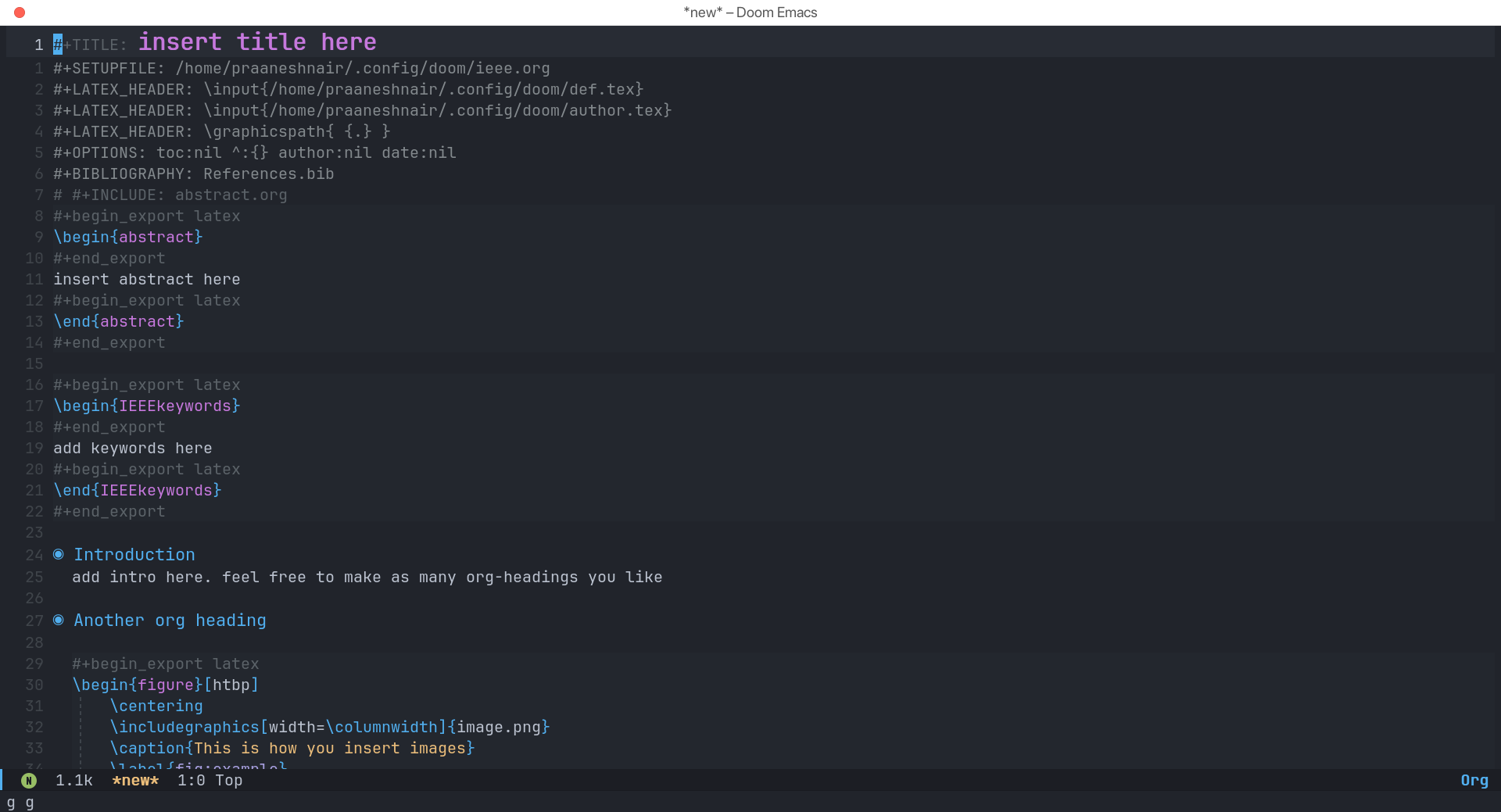 Headers for an IEEE Export
